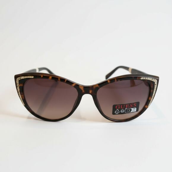 Guess Wm's Black Cat Eye Sunglasses Brown Tortoise 1950s Vintage Style Retro NWT - Picture 3 of 4